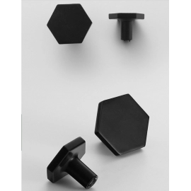 Luxury 1 Pc Gold Color Mini Hexagon Handles Zinc Alloy Black Single Hole Drawer Pulls 